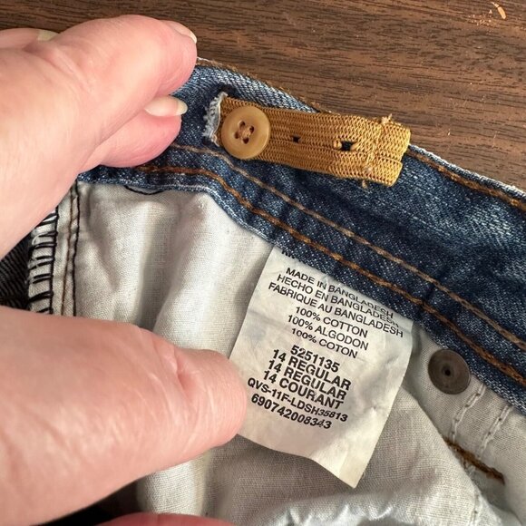 Lee Dungarees Slim Bootcut Size 14 Adjustable Waist See Pics 5 Pocket Blue Jeans - Picture 13 of 13